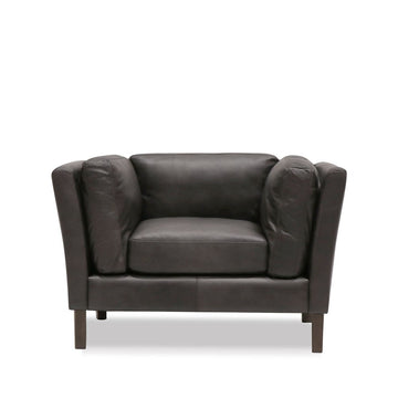Hamptons Leather Armchair - Onyx