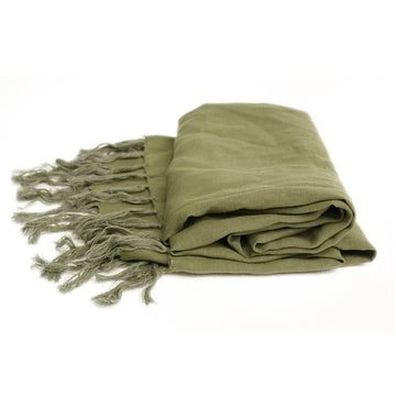 100% Linen Throw - Olive Green