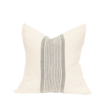 White Linen Soft Indigo Stripe Cushion