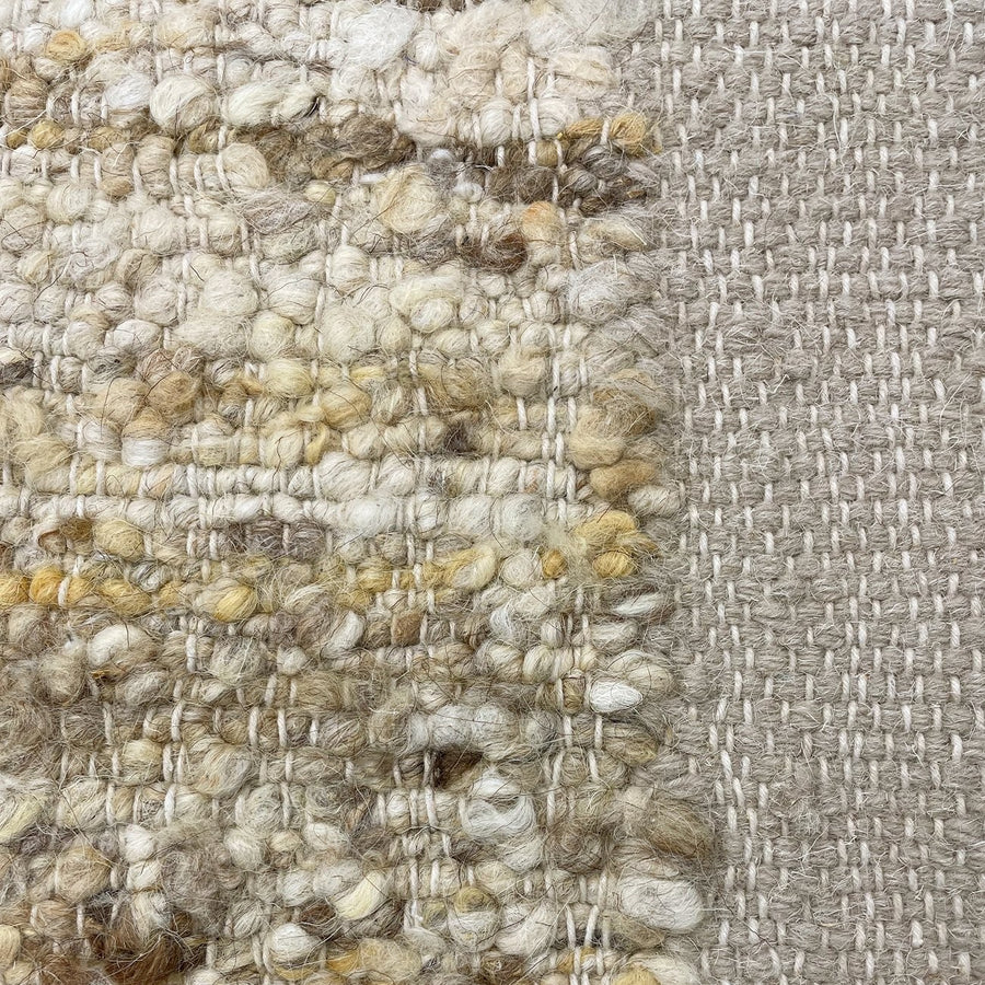 100% Wool Organic Shapes Rug 2m x 3m - Ivory & Beige