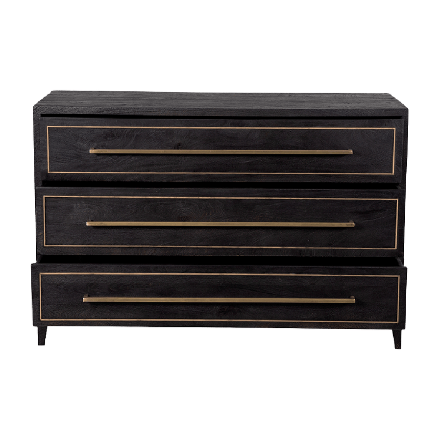 Black & Brass Distressed Dresser