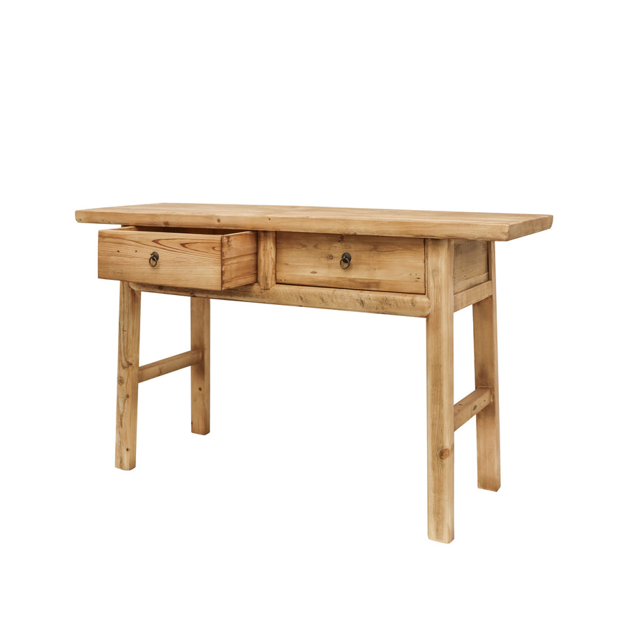 Butchers Style Two Drawer Console 140cm