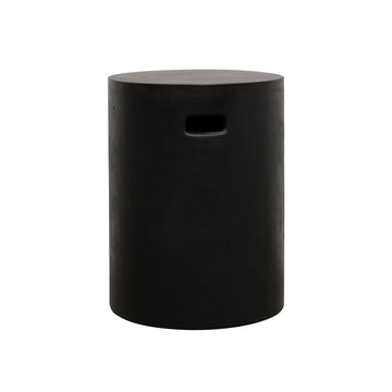 Concrete Cylinder Slot Stool & Side Table - Black