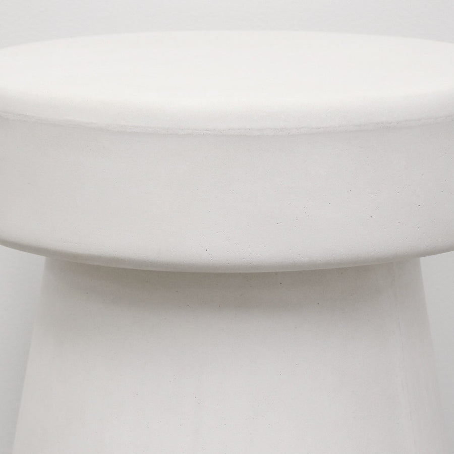 Concrete Mushroom Stool & Side Table - White