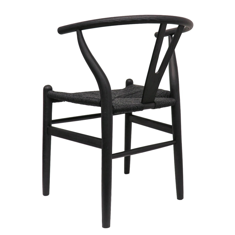 Craftsman Oak Wishbone Dining Chair - Black