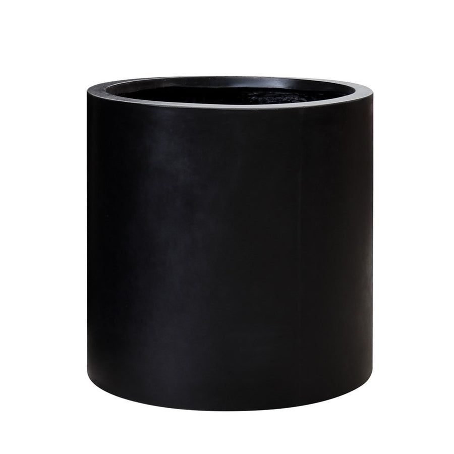 East Hampton Black Cylinder Concrete Pot - Large