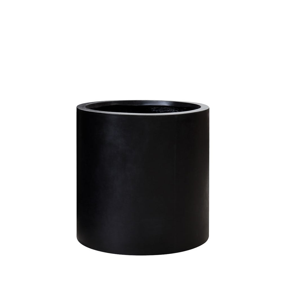 East Hampton Black Cylinder Concrete Pot - Small