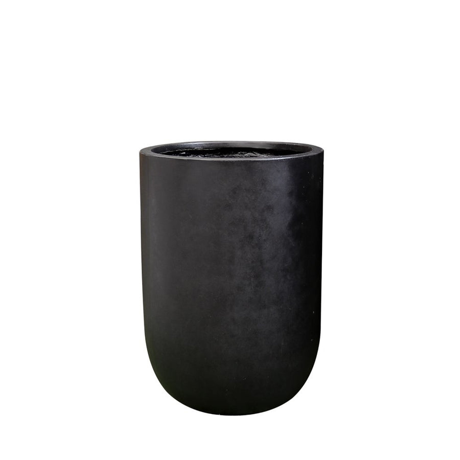 East Hampton Curve Black Concrete Pot - Small