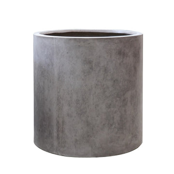 East Hampton Weathered Grey Cylinder Concrete Pot - Large