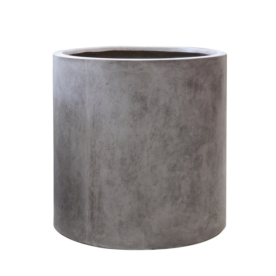 East Hampton Weathered Grey Cylinder Concrete Pot - Large