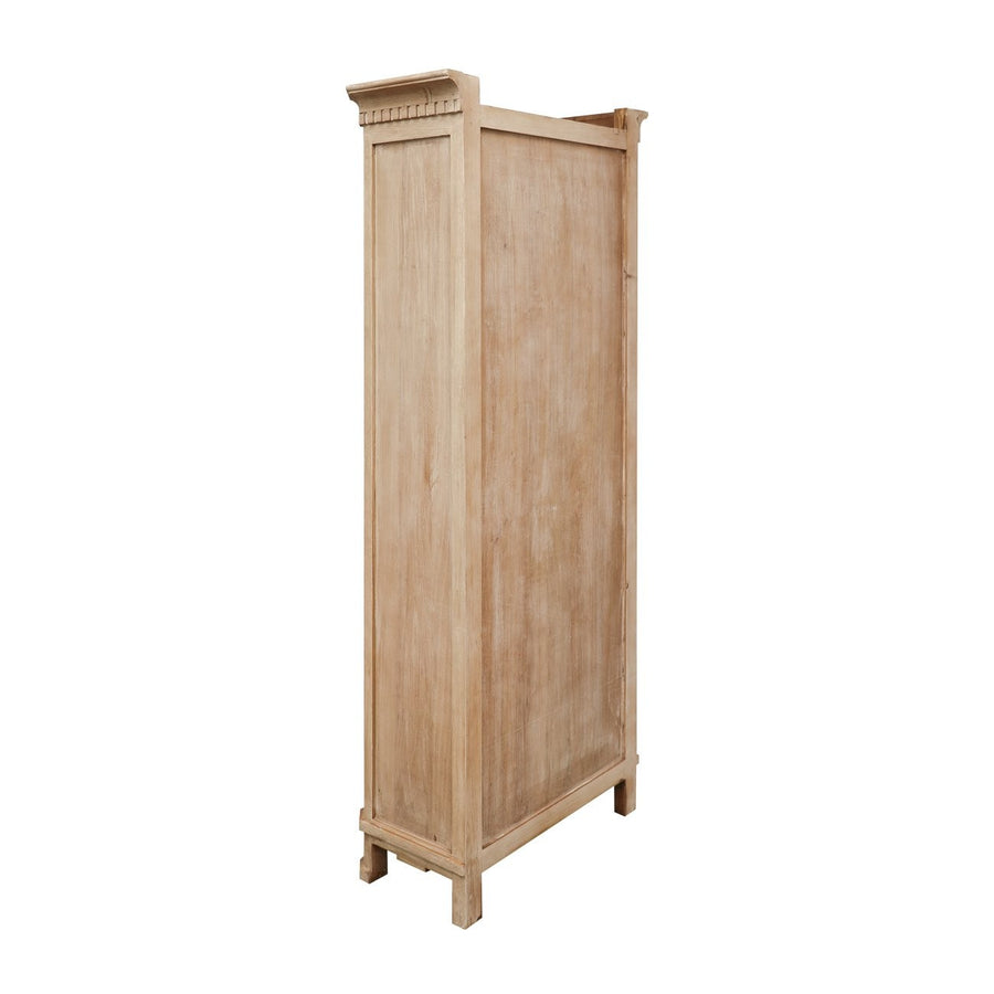 French Chateau Glass Door Cabinet - Natural
