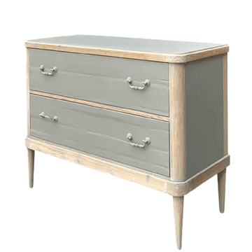 French Country Two Drawer Dresser - Chalky Grey