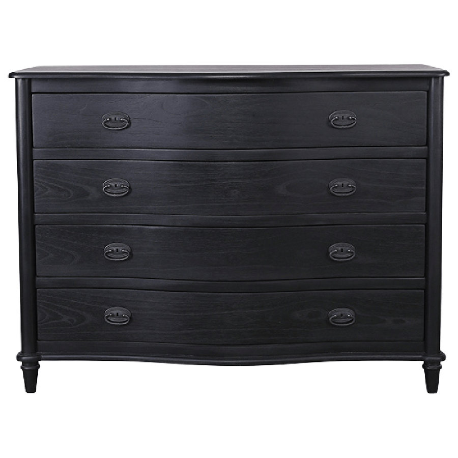 French Four Drawer Commode - Rustic Black