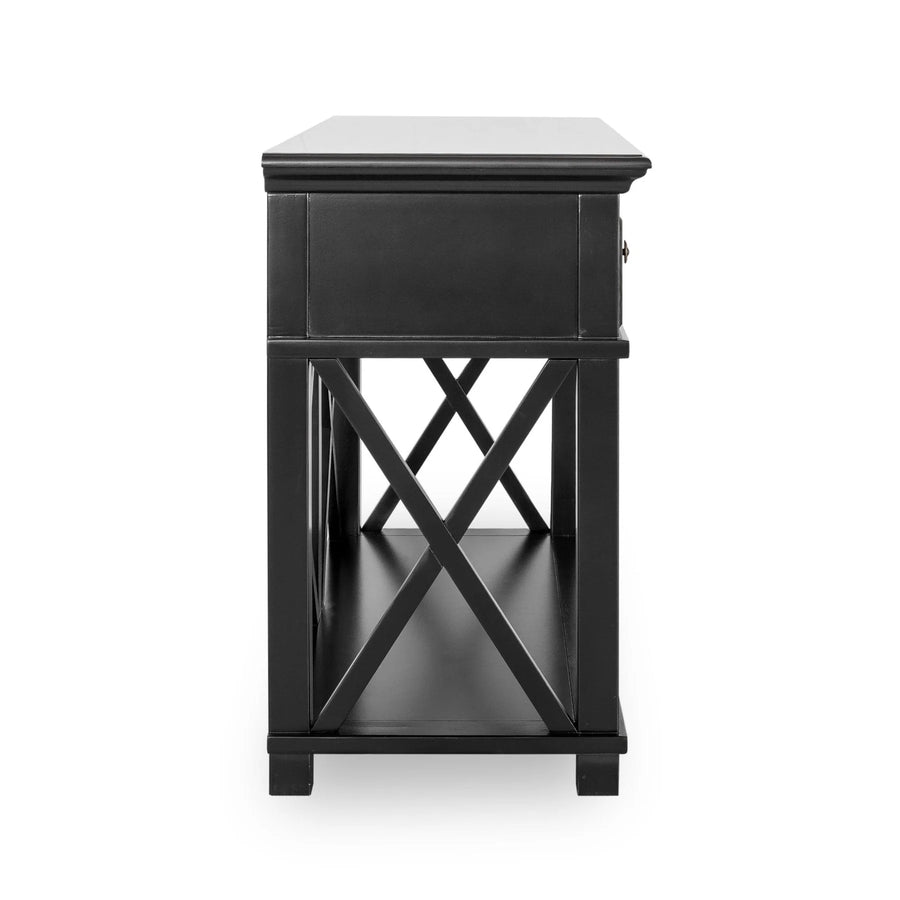 Hamptons Black Two Drawer Console