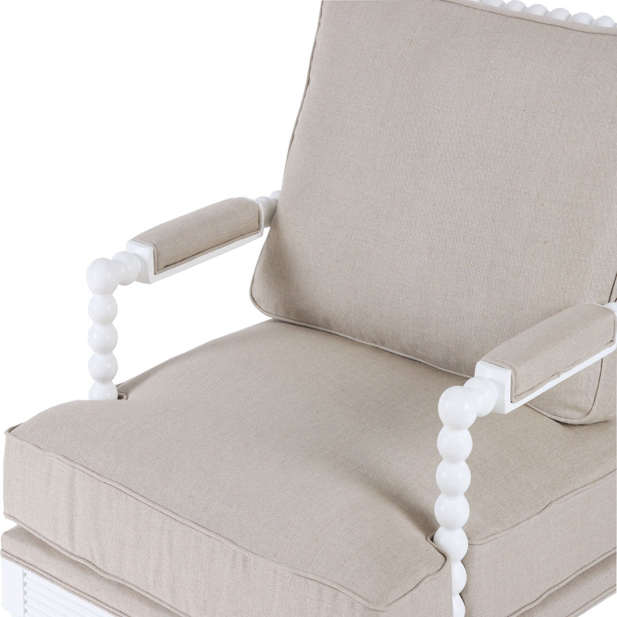 Hamptons Bobbin Armchair - White & Natural