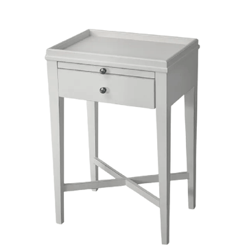 Hamptons Cross Over One Drawer Bedside Table - White