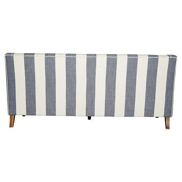 Hamptons Denim & Off-White Striped Three Seater Couch