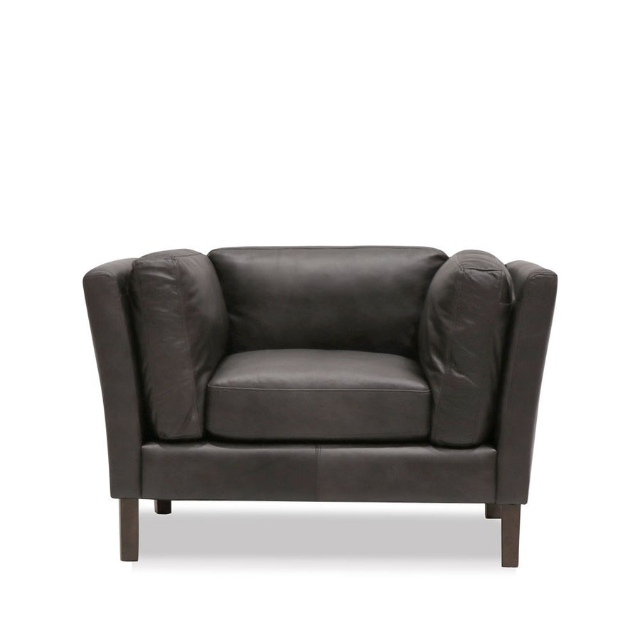 Hamptons Leather Armchair - Onyx