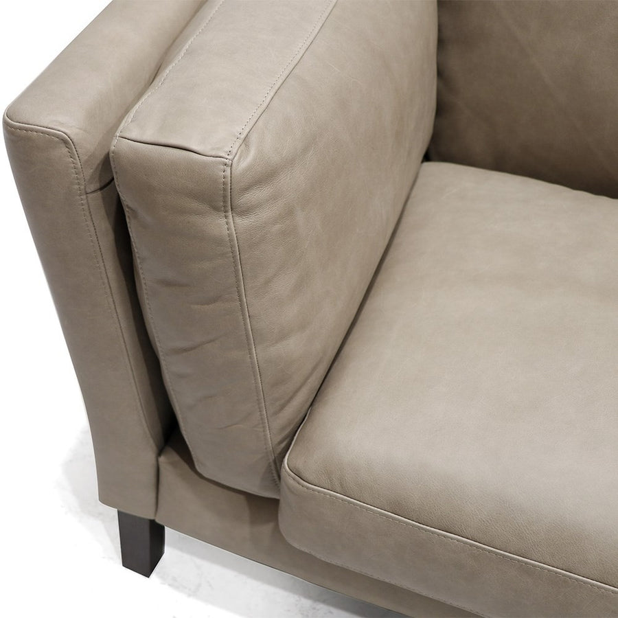 Hamptons Leather Three Seater Sofa - Riverstone