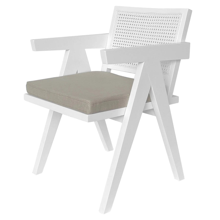 Hamptons Rattan Dining Chair - White