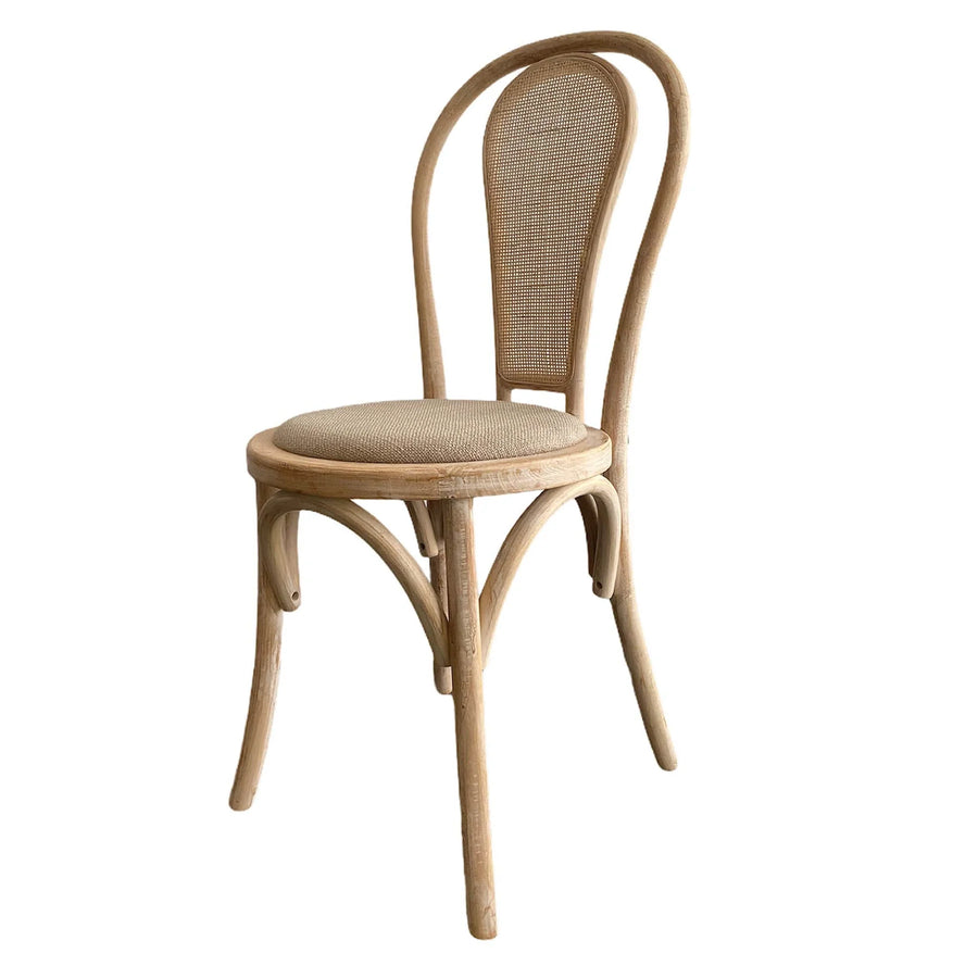 Hamptons Round Rattan Back Dining Chair - Natural