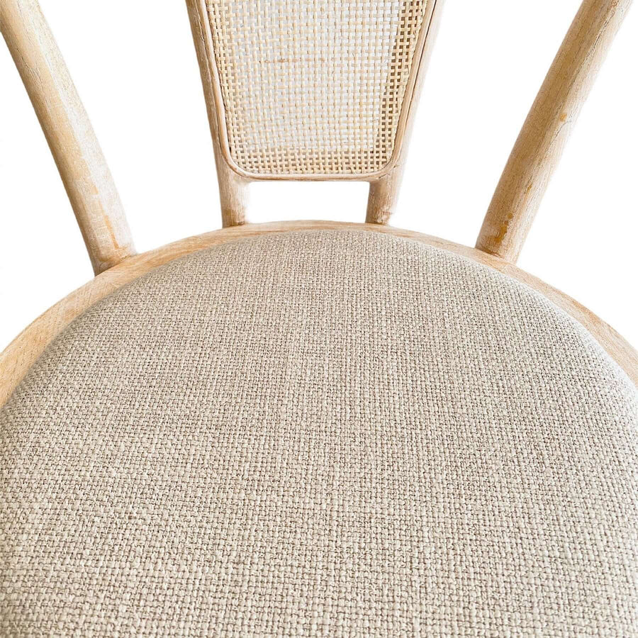 Hamptons Round Rattan Back Dining Chair - Natural