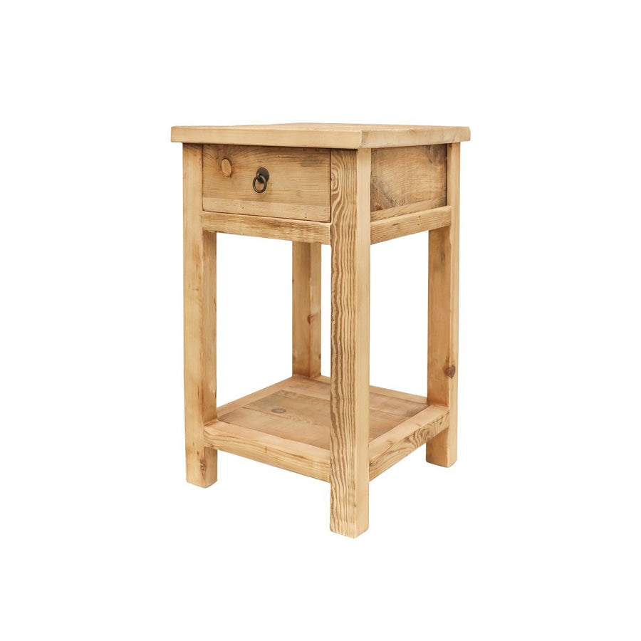 Handmade Peasant One Drawer Bedside Table - Natural
