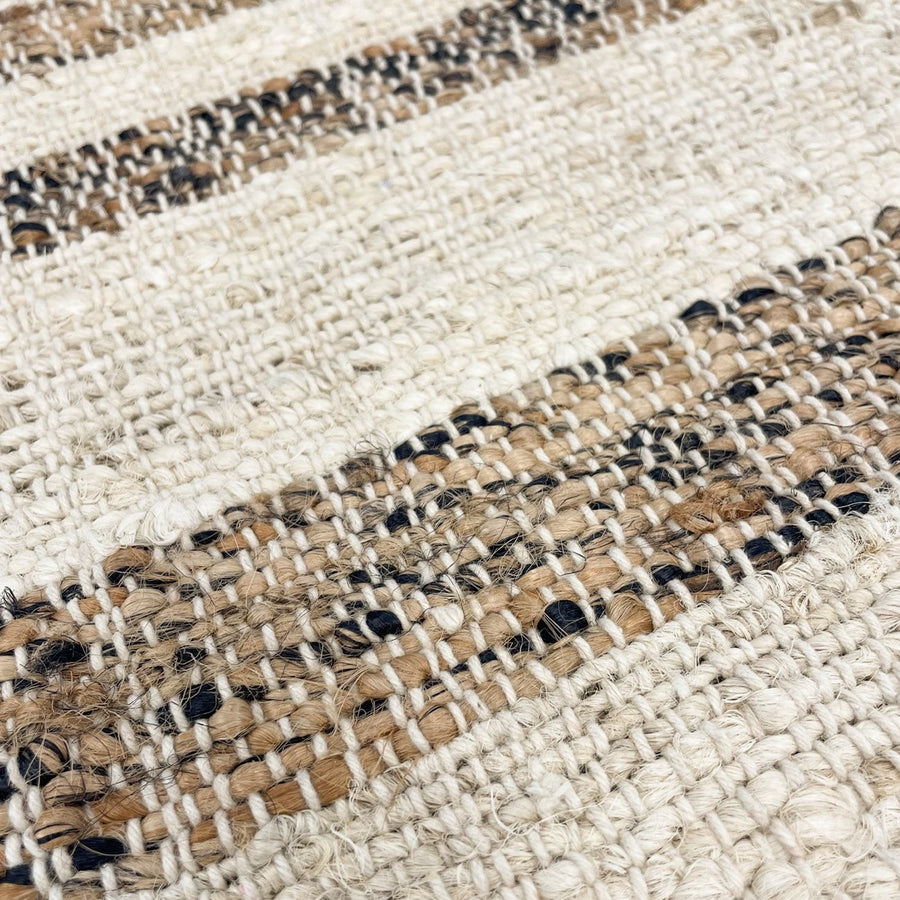 Jute Staggered Stripe Rug 2m x 3m - Natural & Ivory