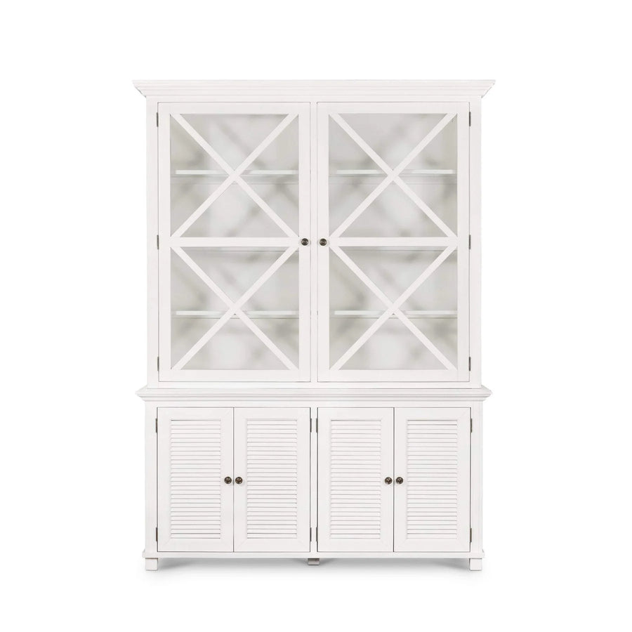Malibu White Glass Door Cabinet