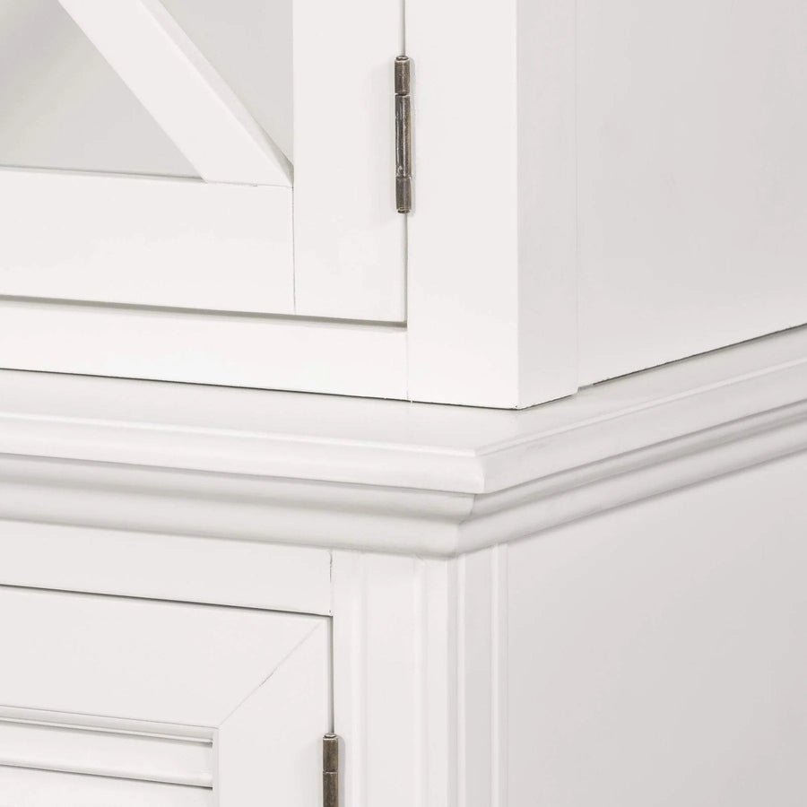 Malibu White Glass Door Cabinet