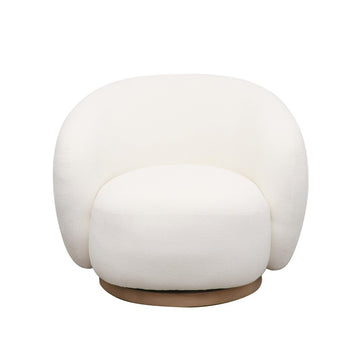Modern Swivel Occasional Chair - Cream & Natural