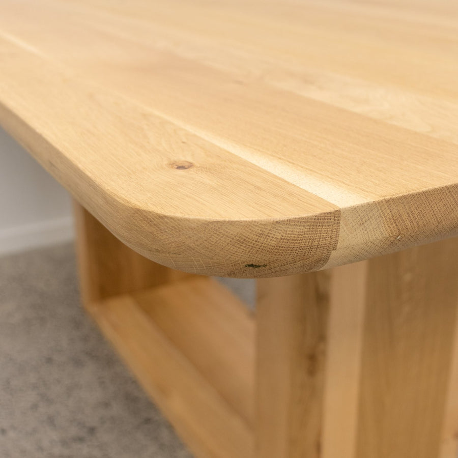 Natural Oak Rectangular Pedestal Dining Table 220cm