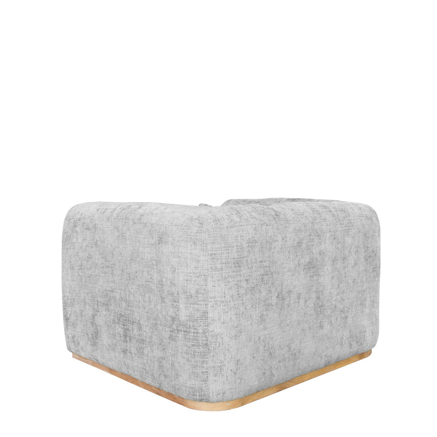 Natural Plinth Armchair - Cement Grey