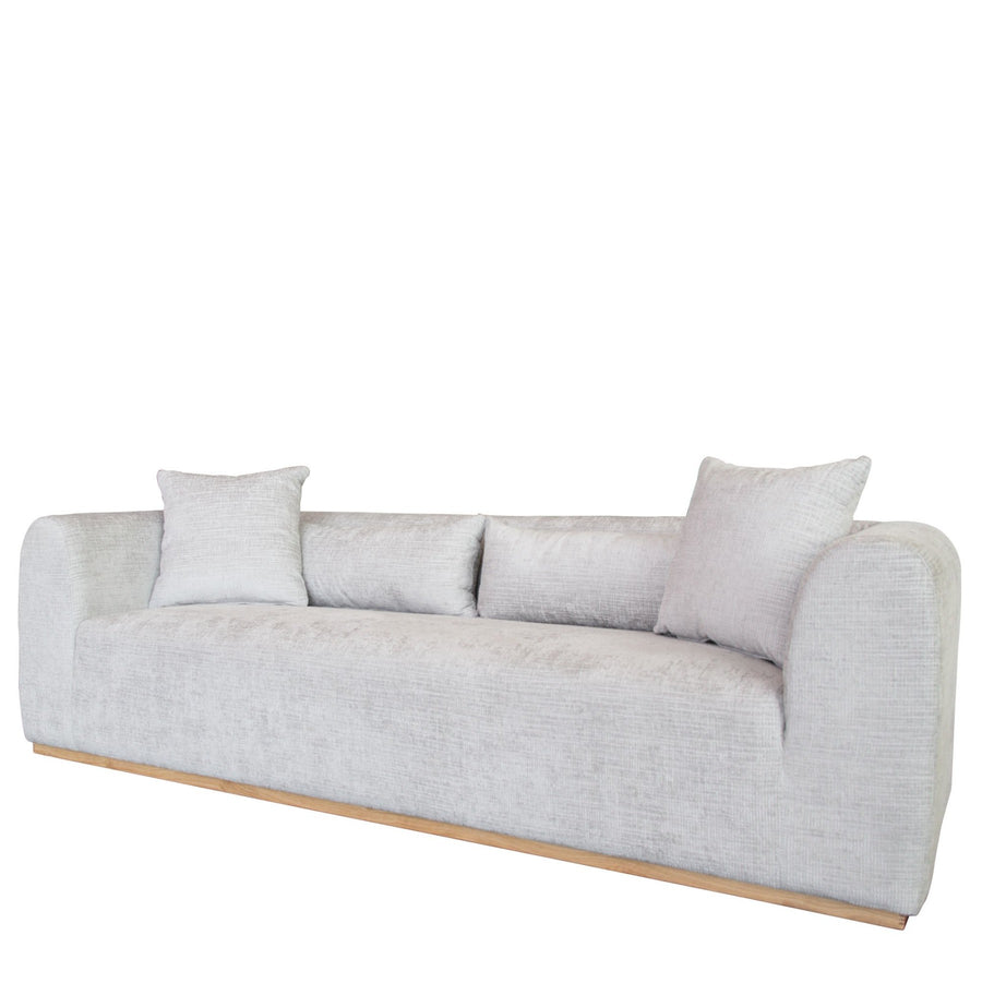 Natural Plinth Three Seater Sofa - Cement Grey