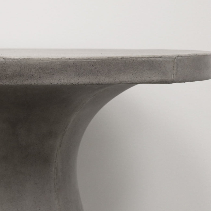 Outdoor Round Grey Concrete Pedestal Dining Table - 65cm