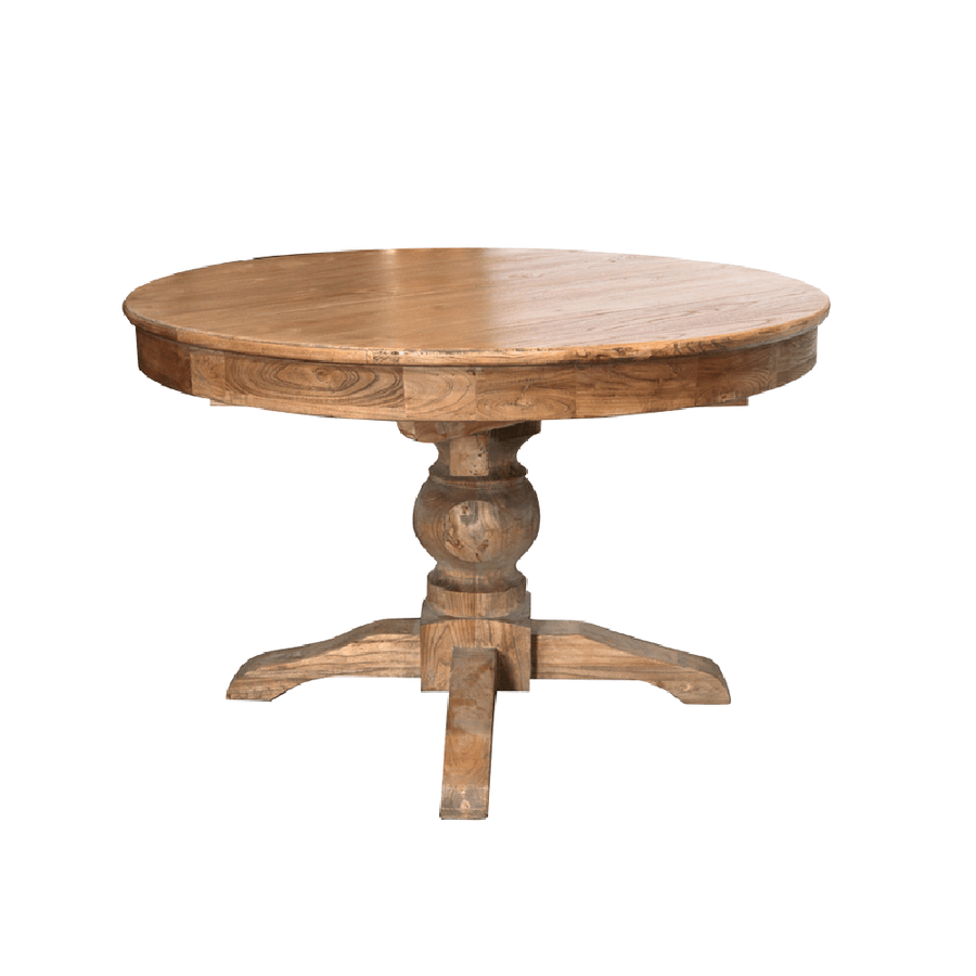Reclaimed Elm Round/Oval Extendable Dining Table 120-170cm