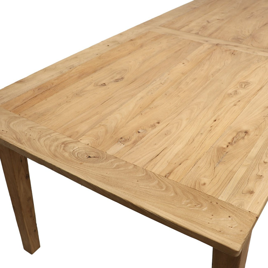 Reclaimed Elm Tapered Leg Dining Table 260cm - Natural