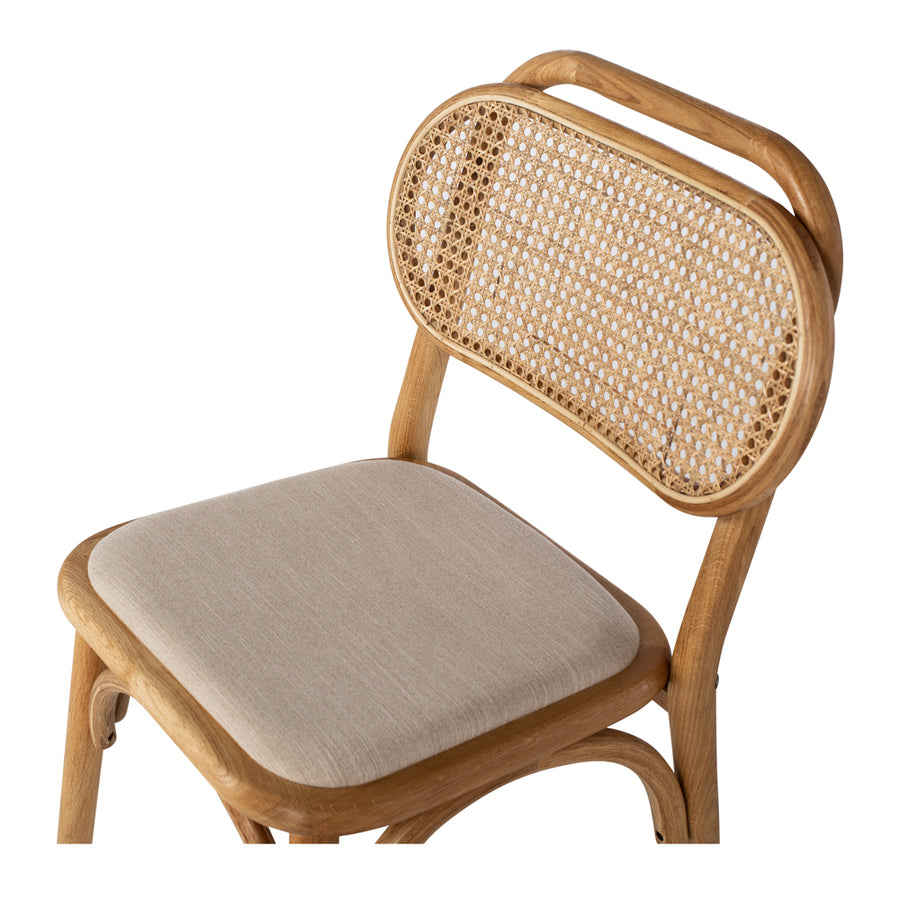 Solid Oak & Rattan Dining Chair - Natural