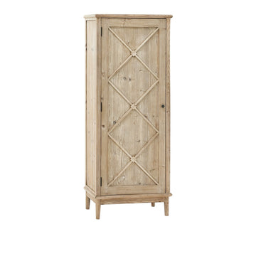 Tall Decorative Door Cabinet - Natural Grey Wash