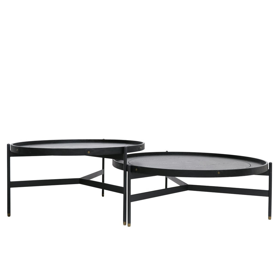 Tall Round Nesting Tray Top Coffee Table - Black