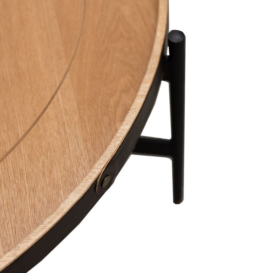 Tall Round Nesting Tray Top Coffee Table - Natural & Black