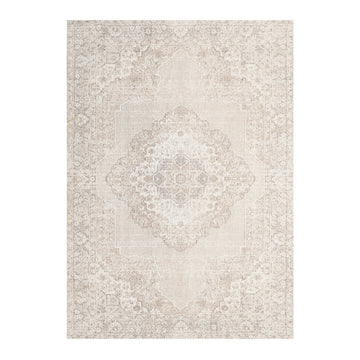 Turkish Style Distressed Rug 170cm x 240cm - Faded Off-White & Beige