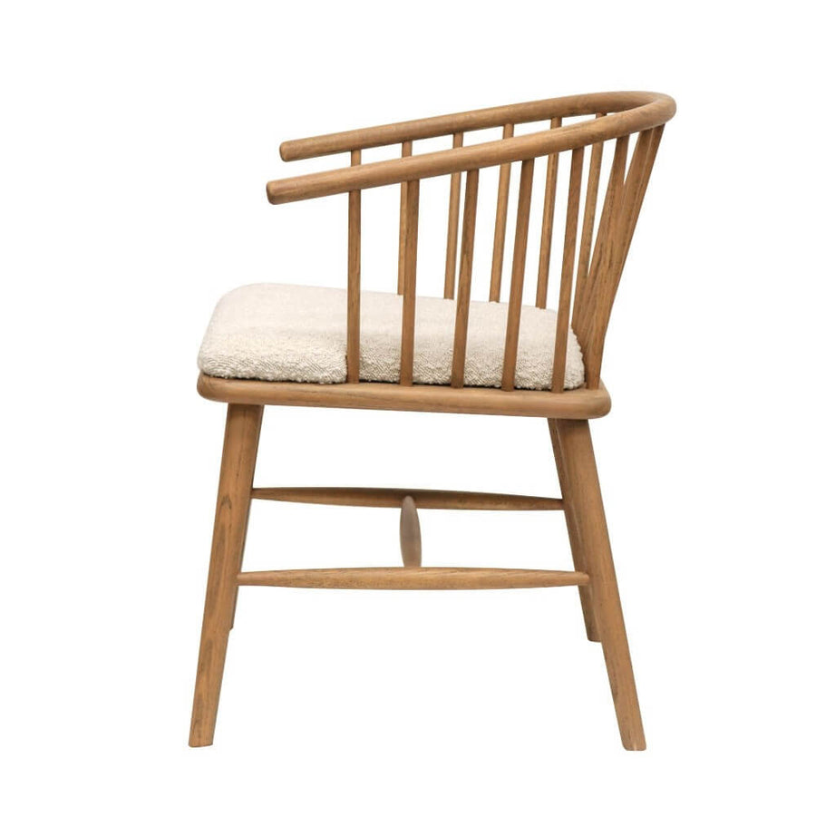 Ankara Oak Chair - White Boucle