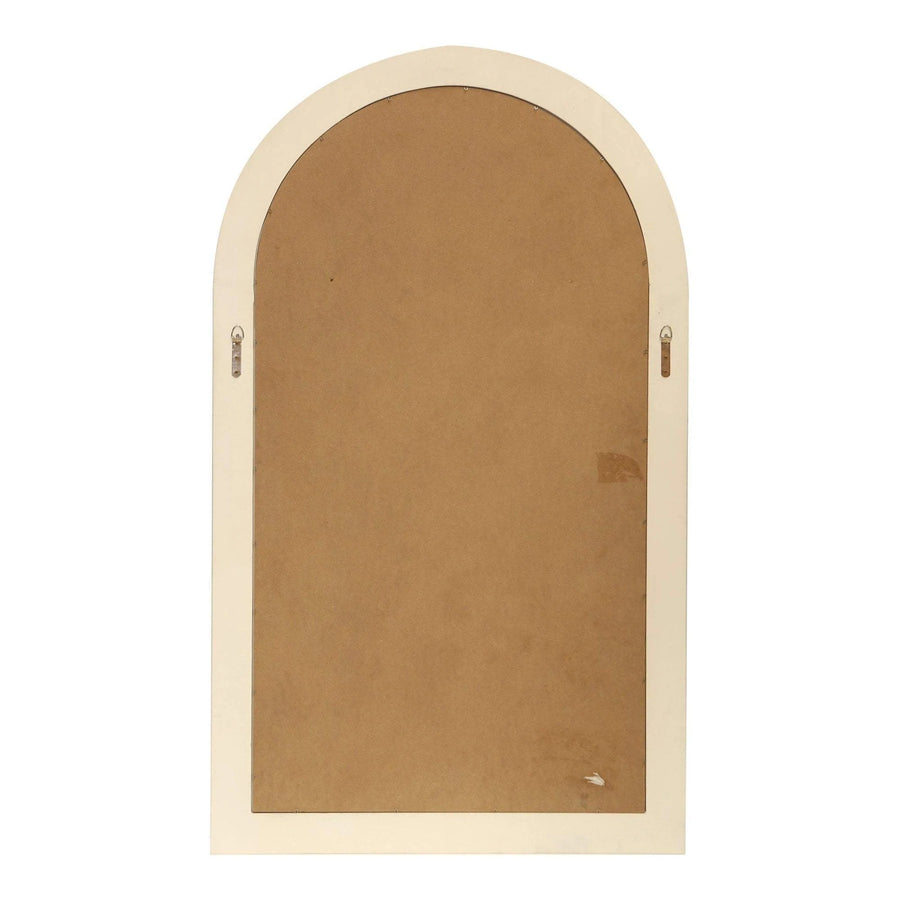 Arched White & Gold Button Wall Mirror