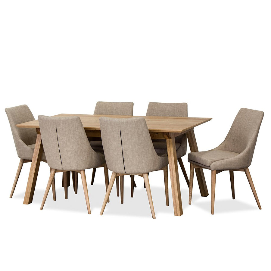 Beige & Natural Ash Dining Chair