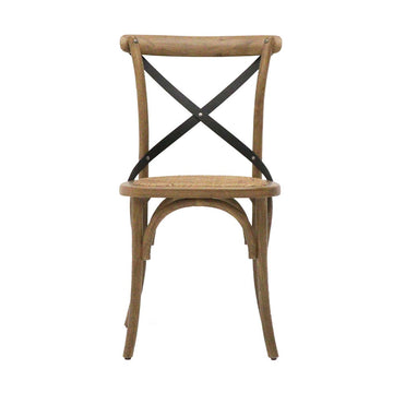 Provincial Metal Crossback Dining Chair - Natural