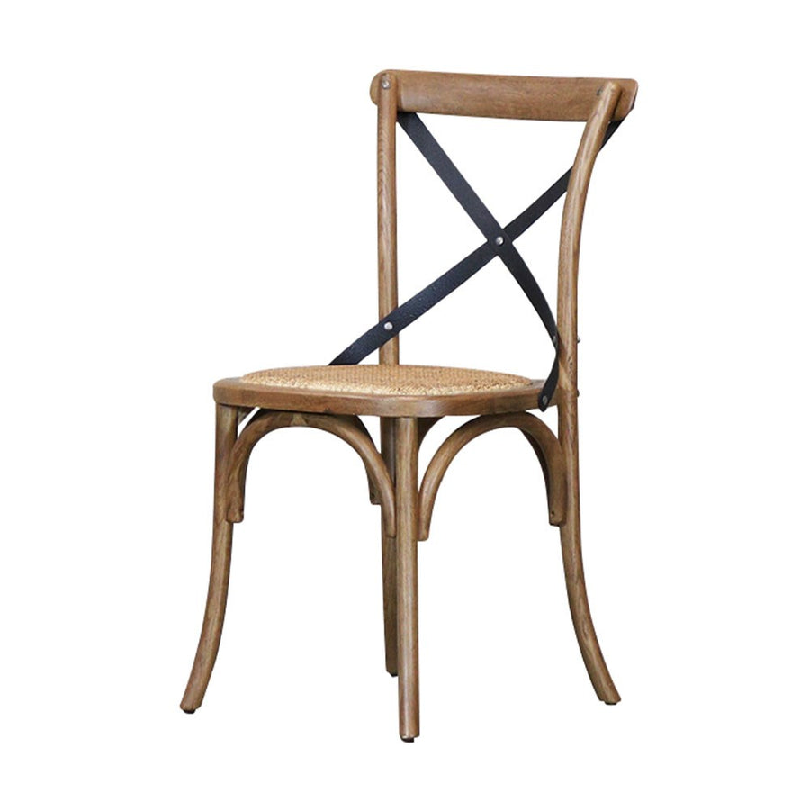 Provincial Metal Crossback Dining Chair - Natural