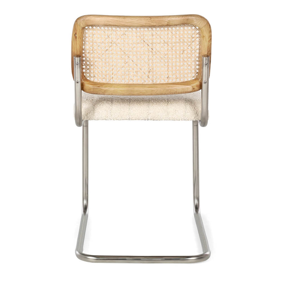 Boucle & Rattan Dining Chair