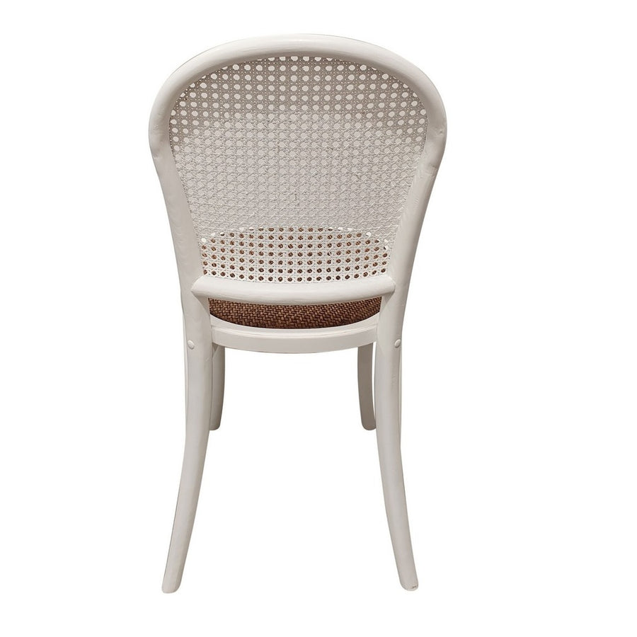 Homestyle Oak & Rattan Dining Chair - White