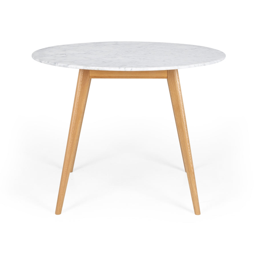 Carrara Marble & Oak Round Dining Table 100cm